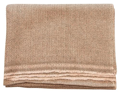 yanopurna Kaschmir Schal – aus 100% Kaschmirwolle, 68x190 cm, Cashmere Schal handgewebt aus Nepal, Unisex, Handwäsche, Dunkelbraun, Karomuster von yanopurna