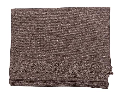 yanopurna Kaschmir Schal – aus 100% Kaschmirwolle, 68x190 cm, Cashmere Schal handgewebt aus Nepal, Unisex, Handwäsche, Dunkelbraun von yanopurna