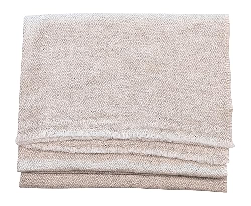 yanopurna Kaschmir Schal – aus 100% Kaschmirwolle, 68x190 cm, Cashmere Schal handgewebt aus Nepal, Unisex, Handwäsche, Hellgrau, Karomuster von yanopurna