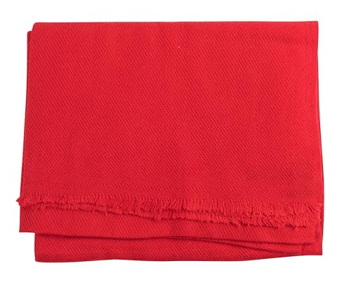 yanopurna Kaschmir Schal – aus 100% Kaschmirwolle, 68x190 cm, Cashmere Schal handgewebt aus Nepal, Unisex, Handwäsche, Rot von yanopurna