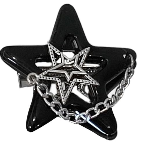 1 x 2 x Stern-Haarspangen für Mädchen, schöne Accessoires, rutschfeste dekorative Kette von yanwuwa