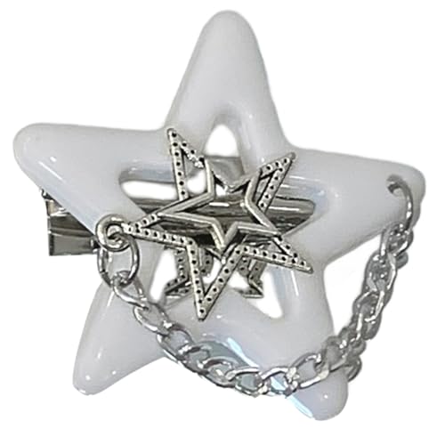 1 x 2 x Stern-Haarspangen für Mädchen, schöne Accessoires, rutschfeste dekorative Kette von yanwuwa