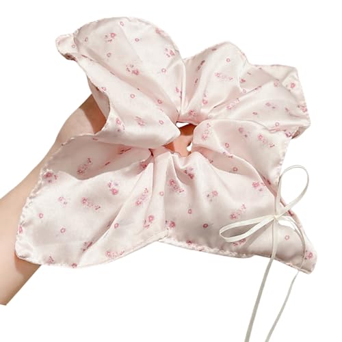 Elegante französische Schleifen, Schal, Haargummi, Haarschmuck für Damen, weicher Stoff, Mehrzweck-Styling von yanwuwa