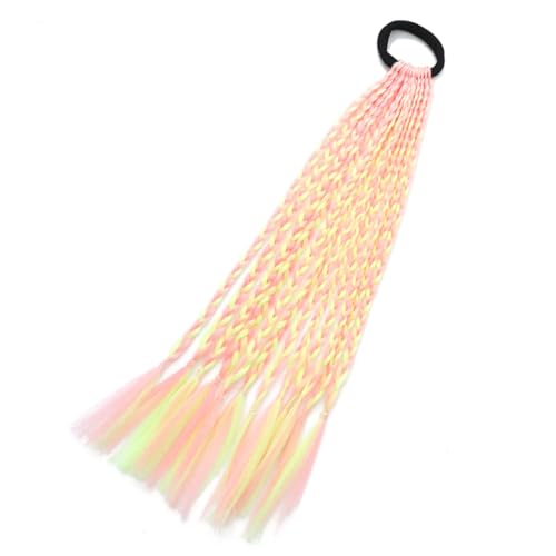 Farbige Zöpfe, Haarverlängerungen mit Bändern, geflochtenes Kunsthaarteil, Pferdeschwanz, Haarschmuck für Damen von yanwuwa