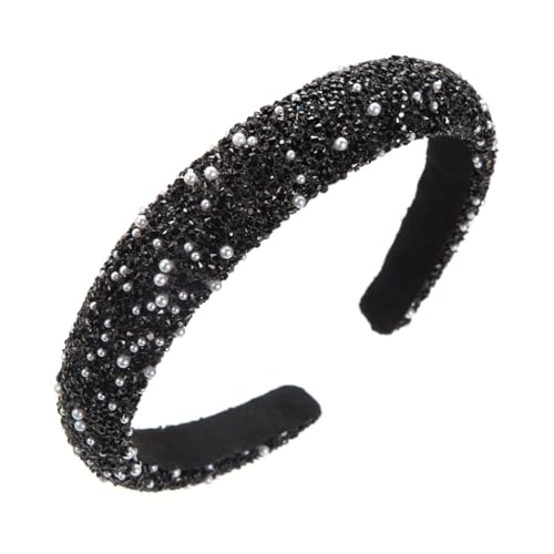 Glitzerndes Strass-Stirnband für Damen, mit Perlen besetzt, Haarband für Braut, Hochzeit und den täglichen Gebrauch, Mode-Accessoires von yanwuwa