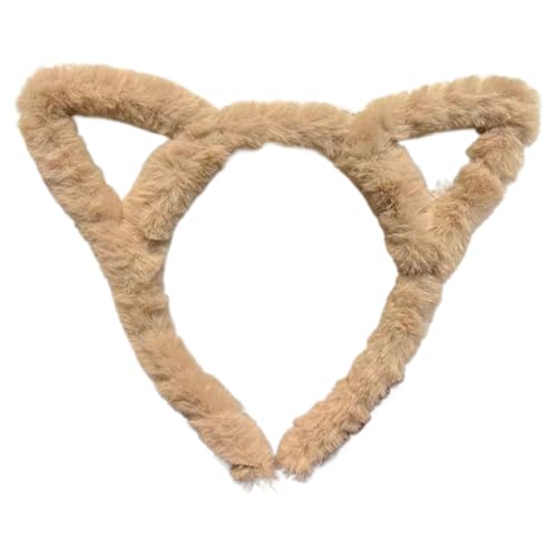 Haarband mit Katzenohren, Leopardenmuster, pelziger Plüsch für Halloween, Cosplay, Make-up, Waschen, Gesicht, Bühne, Spielen, Haarreifen von yanwuwa