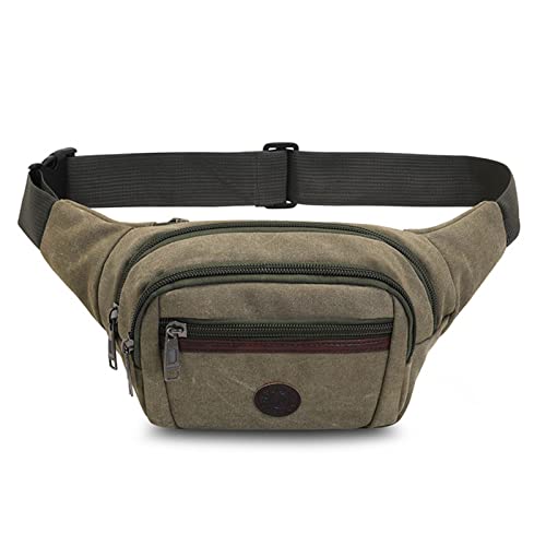 Herren Canvas Brusttasche Hüfttasche Hüfttasche Gürtel Reise Hüfte Bauch Schultertaschen, grün von yanwuwa