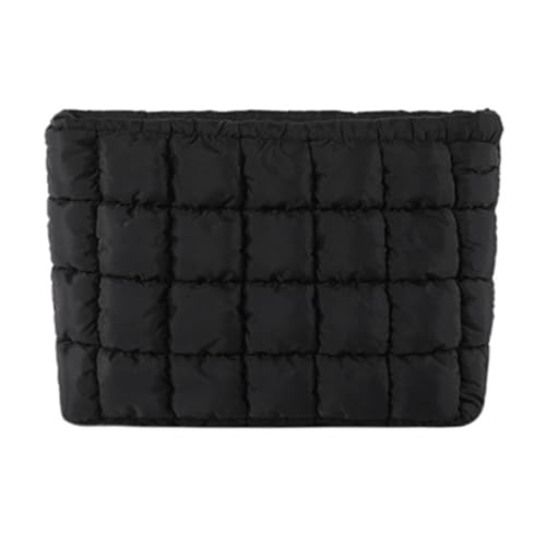 Modische Kosmetiktasche aus Nylon, plissiert, für Damen, Kulturbeutel, Kosmetiktasche für tägliches Pendeln und Reisen, Schwarz von yanwuwa