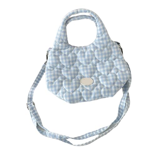 Modische gesteppte Schultertasche für Damen, multifunktionale Handtasche mit abnehmbarem Riemen, für Büro, Uni, Reisen, hellblau von yanwuwa
