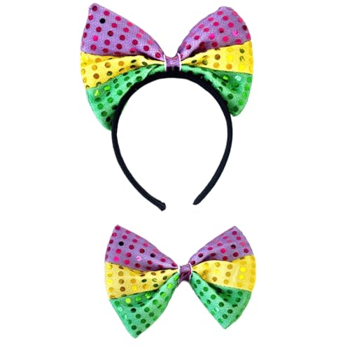 Modisches Haarband mit Pailletten, Schleifen, Kopfbedeckung für Partys und Feiern, Events, modisches Haar-Accessoire von yanwuwa