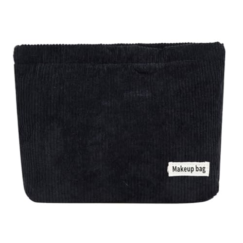 Reise-Kosmetiktasche mit großem Fassungsvermögen, Kulturtasche, Organizer, Geldbörse, Make-up, Kulturbeutel, mit Reißverschluss für Damen, Schwarz von yanwuwa