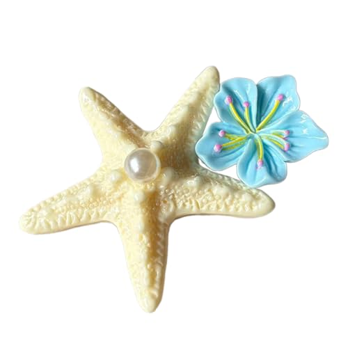 Seitliche Haarspange mit Seestern-Design, leicht, bequem, PVC, Haar-Accessoire für Damen und Mädchen, Strandkleidung von yanwuwa