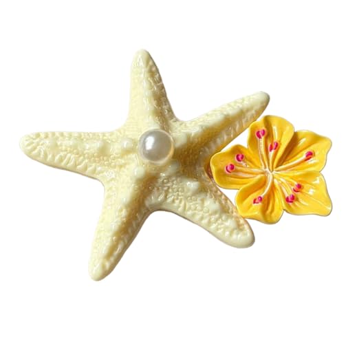 Seitliche Haarspange mit Seestern-Design, leicht, bequem, PVC, Haar-Accessoire für Damen und Mädchen, Strandkleidung von yanwuwa