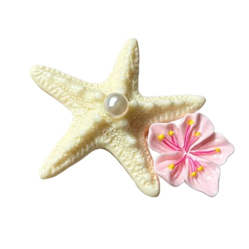Seitliche Haarspange mit Seestern-Design, leicht, bequem, PVC, Haar-Accessoire für Damen und Mädchen, Strandkleidung von yanwuwa