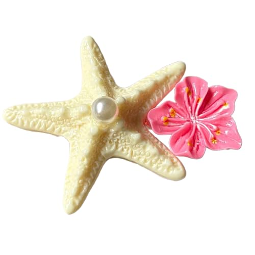 Seitliche Haarspange mit Seestern-Design, leicht, bequem, PVC, Haar-Accessoire für Damen und Mädchen, Strandkleidung von yanwuwa