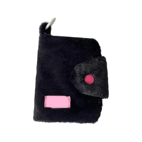 Stilvolle, weiche, stabile Plüsch-Geldbörse, angenehm zu berühren und für den täglichen Gebrauch geeignet, Schwarz von yanwuwa