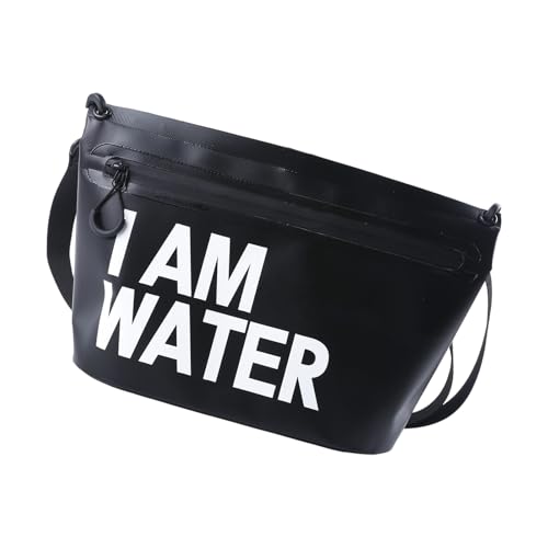 Wasserdichte Trockentasche, Reise-Handtasche mit Reißverschluss, Waschpack, regendicht, Schultertasche, tragbare PVC-Schwimmtasche, Farbe: Schwarz, Einheitsgröße von yanwuwa