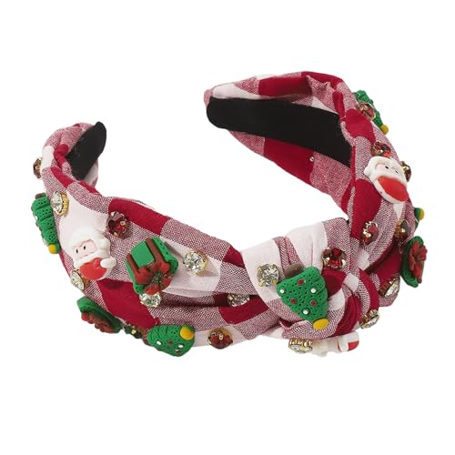 Weihnachts-Haarband, ästhetischer Charm, Haarreif, Festival-Kopfschmuck, geknotetes Haarband, französische Kopfbedeckung, Weihnachts-Stirnband für Damen von yanwuwa