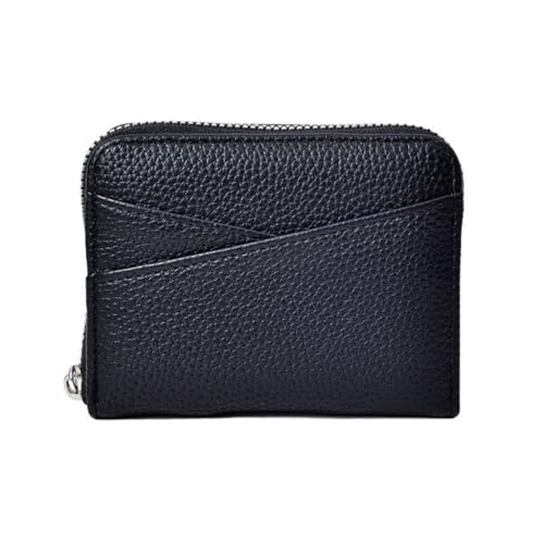 yanwuwa Akkordeon-Stil-Kartenhalter und Münzgeldbörse, kurze Geldbörse, Kreditkartenaufbewahrung für Damen, mit mehreren Kartenfächern, Schwarz von yanwuwa