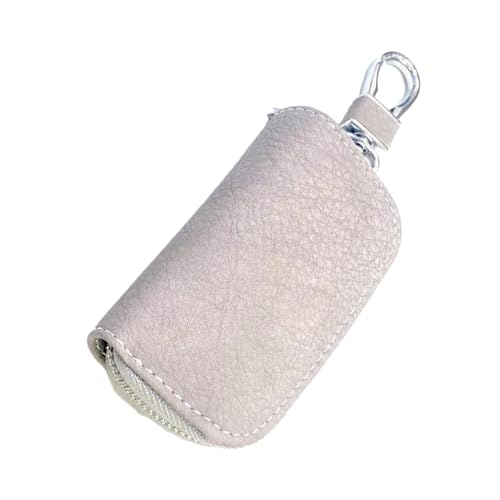 yanwuwa Autoschlüsseletui mit PU-Autoschlüsselanhänger, praktische Autoschlüsseltasche, modischer Schlüsselhalter, Schlüsselanhänger-Tasche für Männer und Frauen, hellgrau von yanwuwa