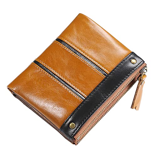 yanwuwa Blocking Leather Wallet for Men with Coin Pocket Vintage Card Holder, hellbraun von yanwuwa