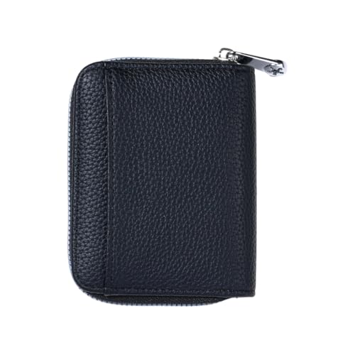 yanwuwa Damen-Geldbörse, kleine Münzgeldbörse mit Kartenhalter, stilvolle Kleingeldbörse, einfarbig, kurze Geldbörse, PU-Leder, Geldbörse für den täglichen Gebrauch, Schwarz von yanwuwa