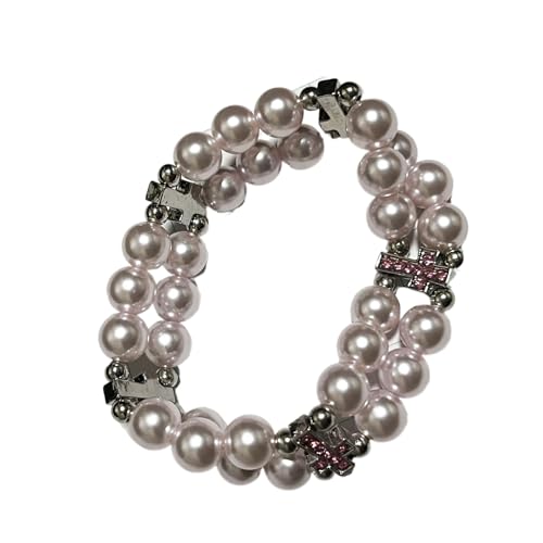 yanwuwa Doppellagiges Perlen-Kreuz-Armband, verstellbar, elastisch, Stretch-Kette von yanwuwa