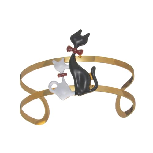 yanwuwa Eleganter, verstellbarer, offener Edelstahl-Armreif für Damen, minimalistischer Schmuck für Geburtstage und Jubiläen von yanwuwa