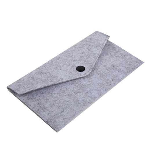 yanwuwa Filz-Aufbewahrungstasche für Handy, schützende Filztasche, Tasche, Tasche für Handy, Karten, Bargeld, Stifte, Sonnenbrille, grau von yanwuwa