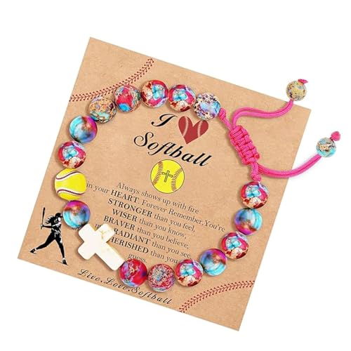 yanwuwa Geflochtenes Armband mit Kruzifix-Anhänger, Fußball/Basketball-Thema für Männer und Frauen, künstlicher Kristall-Charm-Schmuck von yanwuwa