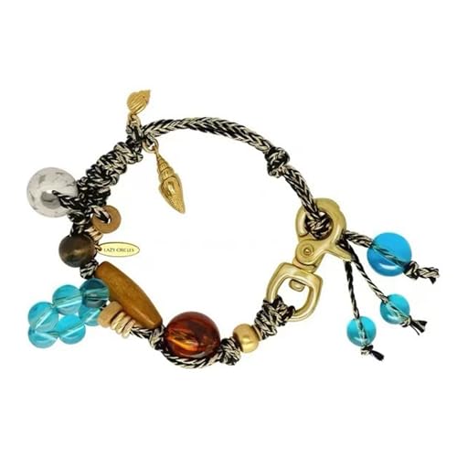 yanwuwa Handgefertigter, verstellbarer Perlen-Schlüsselanhänger, multifunktionaler Schmuck mit natürlichen Perlen, geflochtenes Design von yanwuwa