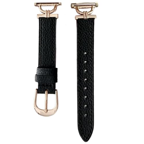 yanwuwa Leder-Uhrenarmband, 22 mm, elegante Litschi-Textur, Lederband, vielseitig, 22 mm, bequem für Smartwatches von yanwuwa