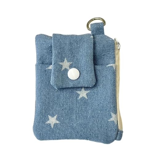 yanwuwa Lovely Wallet Star Coin Purse Bows Change Bag Card Bag Card Storage Case Change Purse Change Pocket Coin Pouches, Dunkelblaue Sterne von yanwuwa