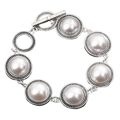 yanwuwa Modisches Vintage-Armband mit runden Steinen, für Damen, mit stabilen Perlen und verstellbaren Designs yanwuwa Modisches Vintage-Armband mit runden Steinen, für Damen, mit stabilen Perlen und verstellbaren Designs von yanwuwa