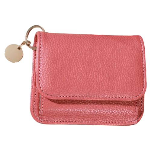 yanwuwa Münzbörse im koreanischen Stil, PU-Leder, einfarbig, kleine Geldbörse, kurze Geldbörse, Kartenhalter, dreifach gefaltete Geldbörse, rose von yanwuwa