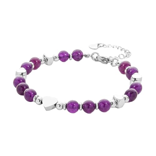 yanwuwa Naturstein-Perlenarmband, handgefertigt mit echten Edelsteinen, verstellbares Handgelenk-Schmuck-Accessoire für Damen und Herren von yanwuwa