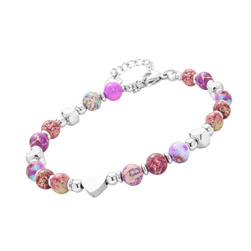 yanwuwa Naturstein-Perlenarmband, handgefertigt mit echten Edelsteinen, verstellbares Handgelenk-Schmuck-Accessoire für Damen und Herren von yanwuwa