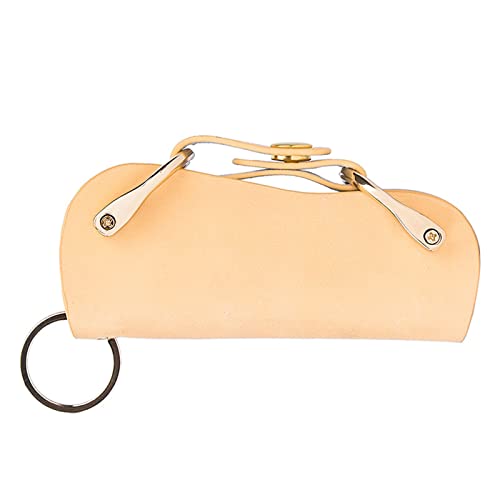 yanwuwa Tragbares Leder für Schlüsseletui Vintage für kreative kurze Autoschlüssel Halter O, khaki, L von yanwuwa