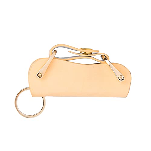 yanwuwa Tragbares Leder für Schlüsseletui Vintage für kreative kurze Autoschlüssel Halter O, khaki, S von yanwuwa