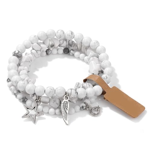 yanwuwa Unregelmäßige Stern- und Mond-Anhänger-Armbänder für Frauen, modisches Perlenarmband, Schmuck mit verstellbarer Kette, 3 Stück von yanwuwa