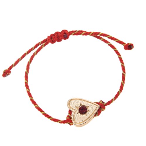 yanwuwa Verstellbares, geflochtenes Kordelarmband mit Herz- und Stern-Anhänger für Damen, Modeschmuckideen von yanwuwa