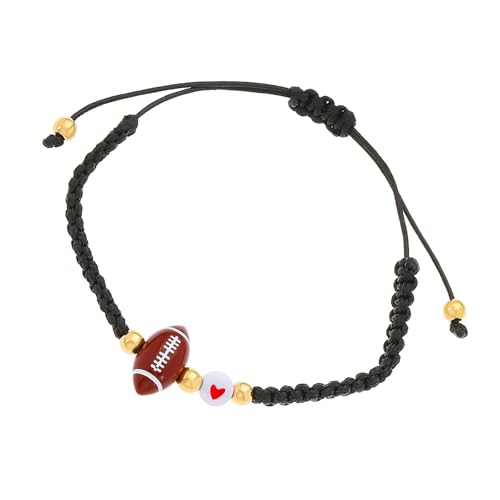 yanwuwa Verstellbares Sportarmband mit Fußball-Tennis-Perlen-Designs, vielseitige Handkette für Männer und Frauen von yanwuwa