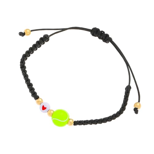 yanwuwa Verstellbares Sportarmband mit Fußball-Tennis-Perlen-Designs, vielseitige Handkette für Männer und Frauen von yanwuwa