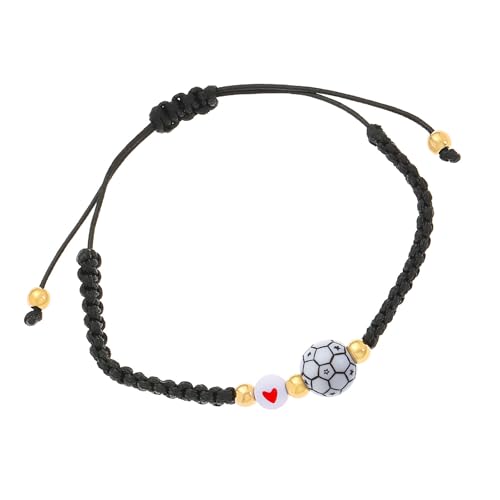 yanwuwa Verstellbares Sportarmband mit Fußball-Tennis-Perlen-Designs, vielseitige Handkette für Männer und Frauen von yanwuwa