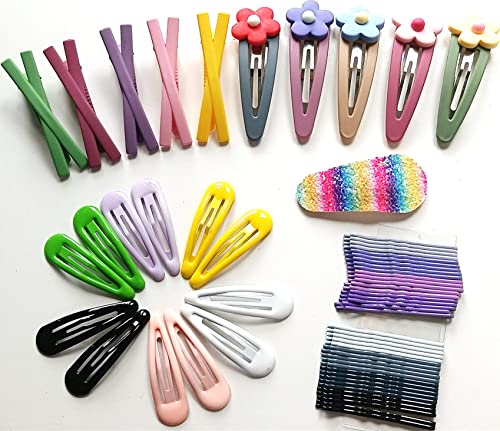 41 bunte Haarnadeln, Kreuz-Haarspangen, Haar-Accessoires für Damen, bunte Haarnadeln, Blumen-Haarspangen, farbige Regenbogen-Haarnadeln (bunt2) von yaocoral