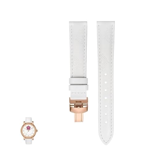 yaponuk Bedruckte Lederuhrenarmbänder der Lady Heart Collection für Tissot 1853 T050 T050207A, Uhrenkette für Couturier Prestige Damenarmband(Whitep,16mm) von yaponuk