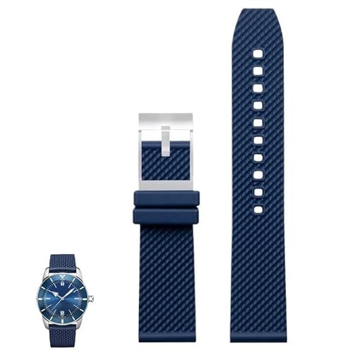yaponuk Das Gummi-Silikon-Uhrenarmband für Breitling Avenger und Super Ocean Heritage II(Dark blues1,22mm) von yaponuk
