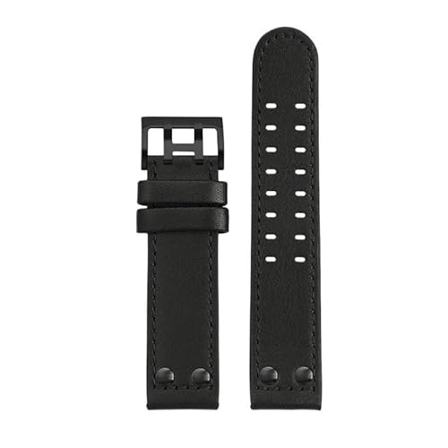 yaponuk Echtes Leder Uhrenarmbänder mit Nieten für Hamilton Khaki Aviation H77616533 H77755533/85733 Armband(Blackbb,Width 20mm) von yaponuk
