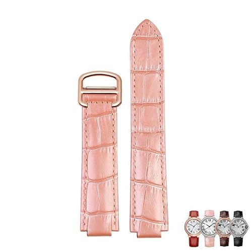 yaponuk Echtes Lederarmband Für Cartier Blue Balloon Convex Mund Uhrenarmband Zubehör(Pink rose gold,14.8mm) von yaponuk