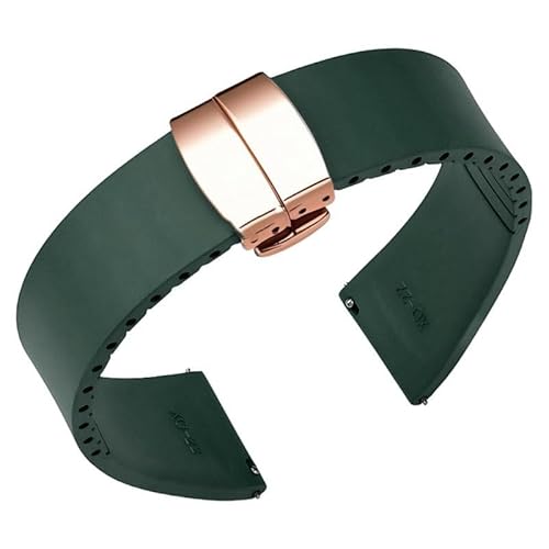 yaponuk Fluorelastomer FKM Uhrenarmbänder Für Omega Uhrenarmband Armband Für Cartier(Dark greenr,21mm) von yaponuk
